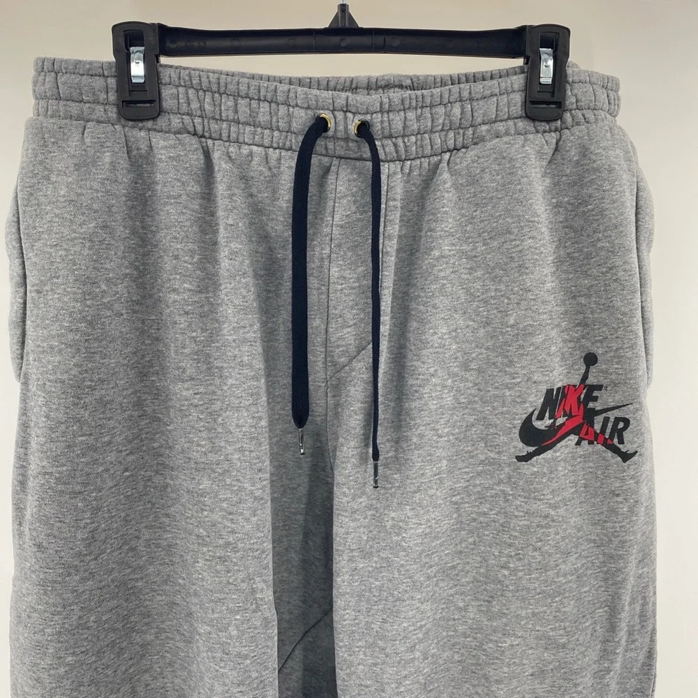Jordan Sweatpants Mens XL Gray Nike Air Jumpman Fleece Joggers Athletic Pants